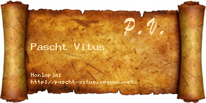 Pascht Vitus névjegykártya